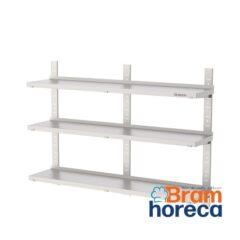 RVS wandplank met 3 niveaus